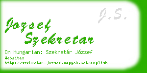 jozsef szekretar business card
