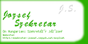 jozsef szekretar business card